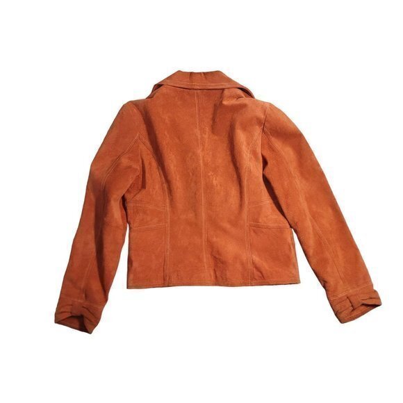 Live A Little Womens Size Medium Orange 100% Leather Long‎ Sleeve Jacket - Picture 6 of 6